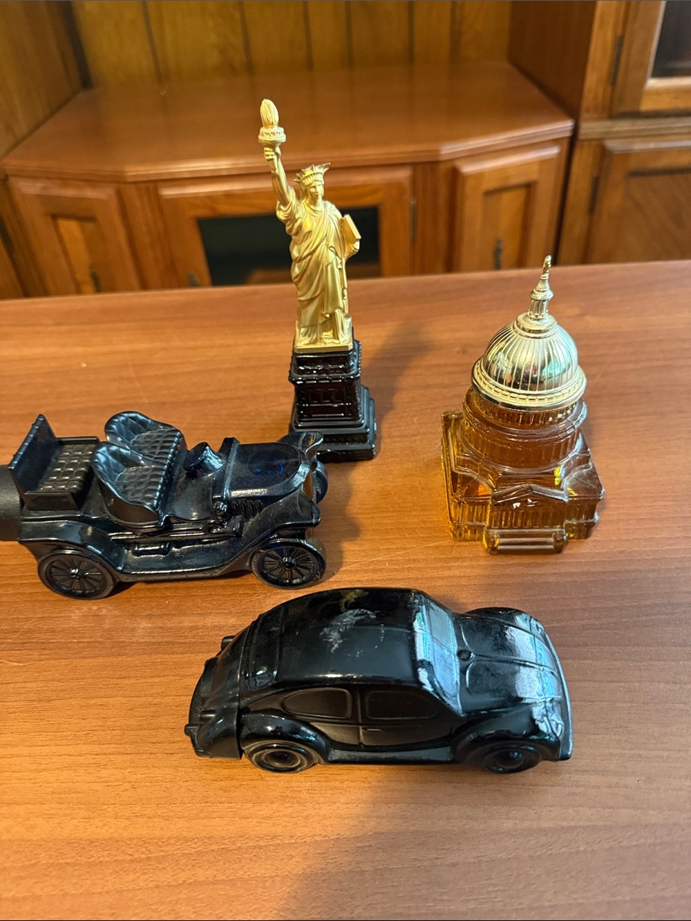 Vintage Avon Glass Car & Landmark Perfume Bottles - Black & Amber